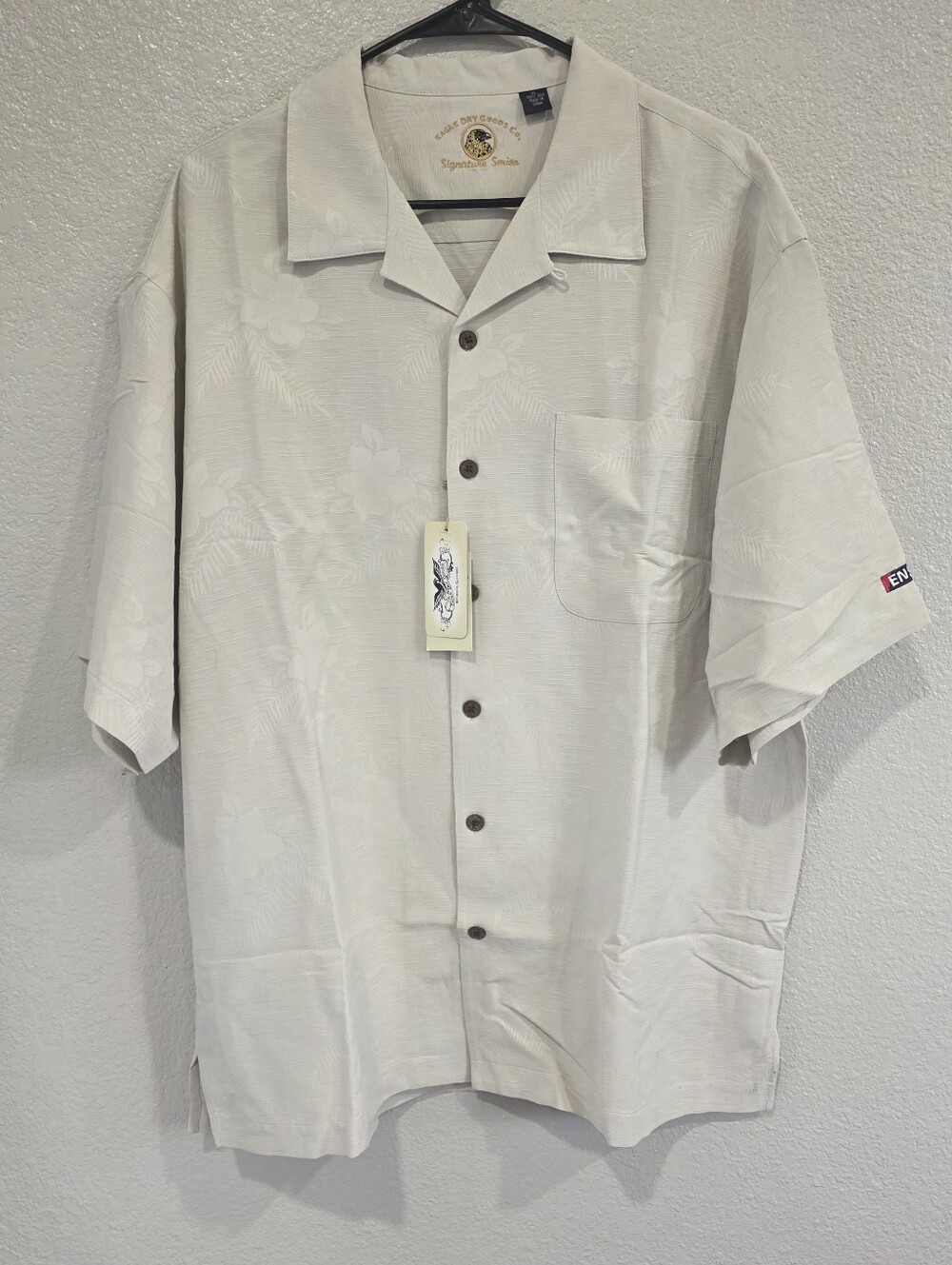 Men’s Short-Sleeve Button-Up Shirt - Cream
